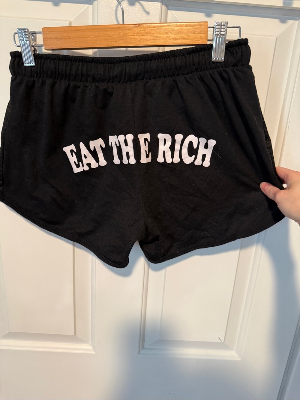 Black 'Eat The Rich' Women's Booty Shorts